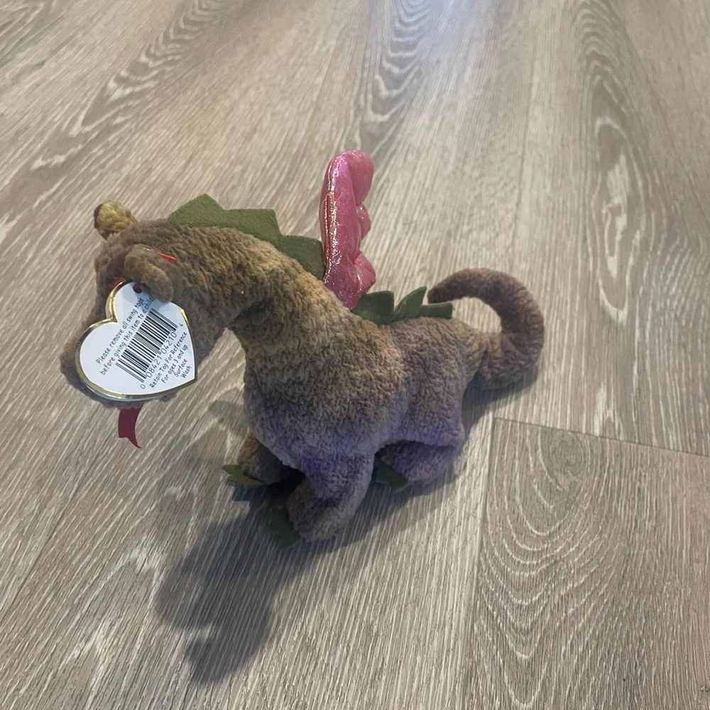 𝅺TY Beanie Baby Scorch the Dragon, Purple Tye Dye good Condition Beanie Babies - Picture 3 of 4